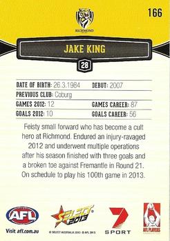 2013 Select AFL Champions #166 Jake King Back